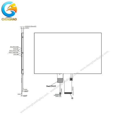 Sunlight Readable IPS LCD Touchscreen 10.1 Inch 1024*600 50Pin For Elevator