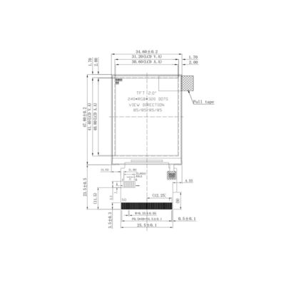 240*320 Resolution Ips Lcd Display With 262k 65k Color Saturation
